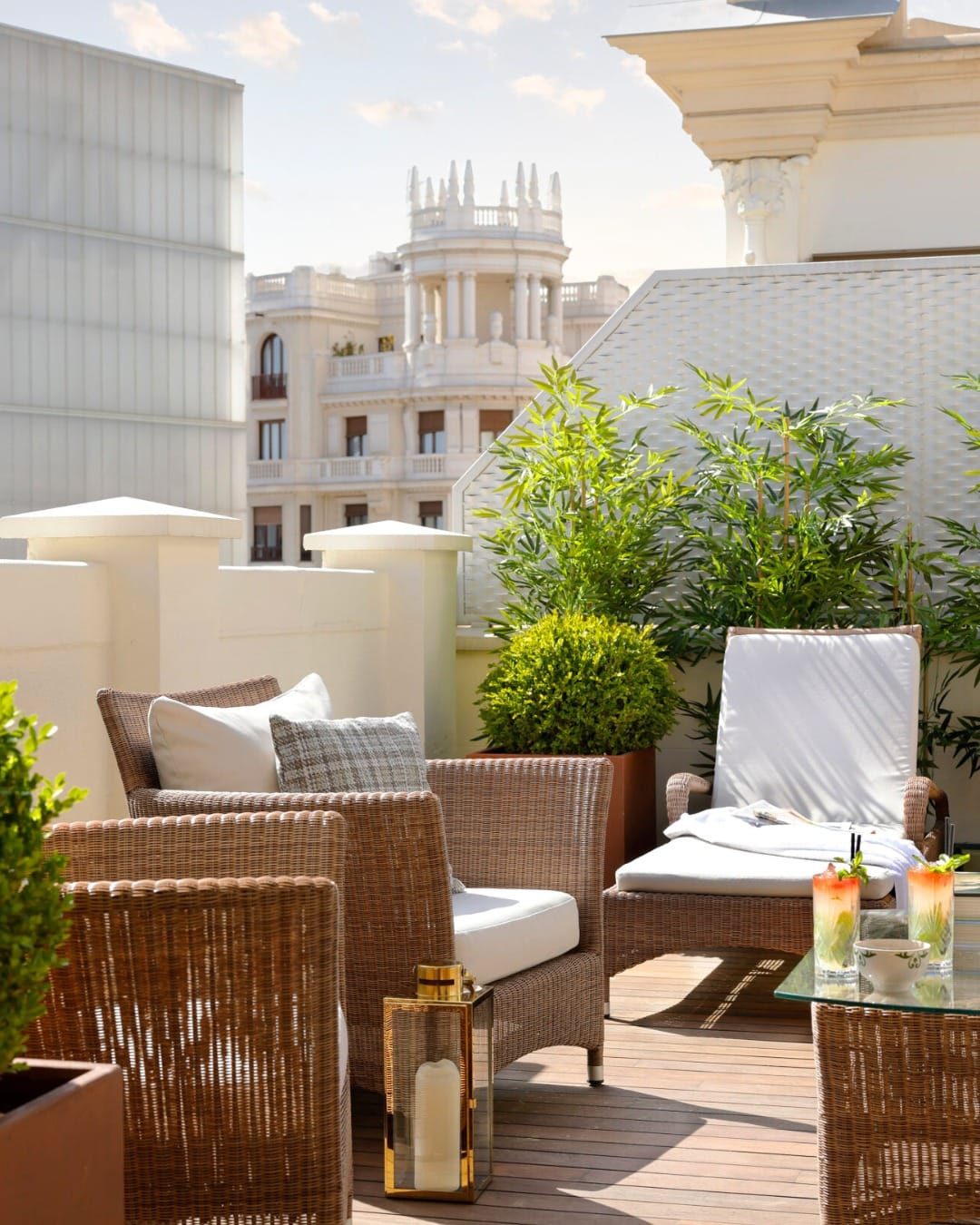 hotel terrace in the center of Madrid