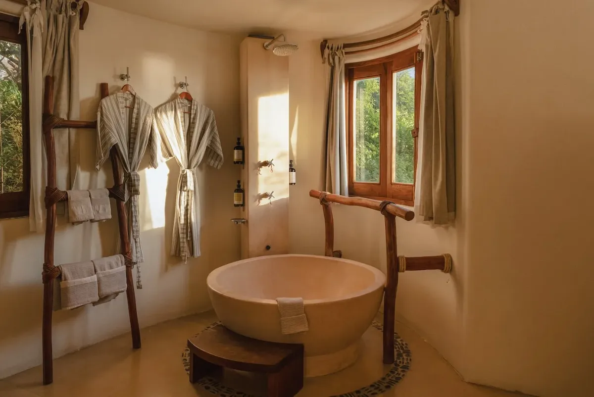 baño de uno de los hoteles en mazunte Oaxaca