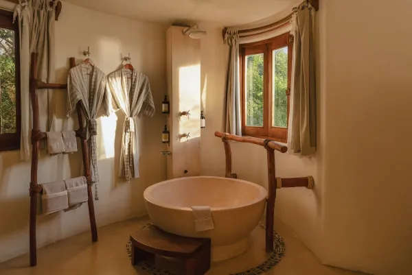 baño de uno de los hoteles en mazunte Oaxaca